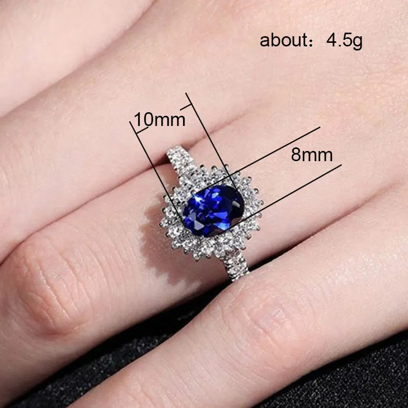 Blue Sapphire Halo Ring