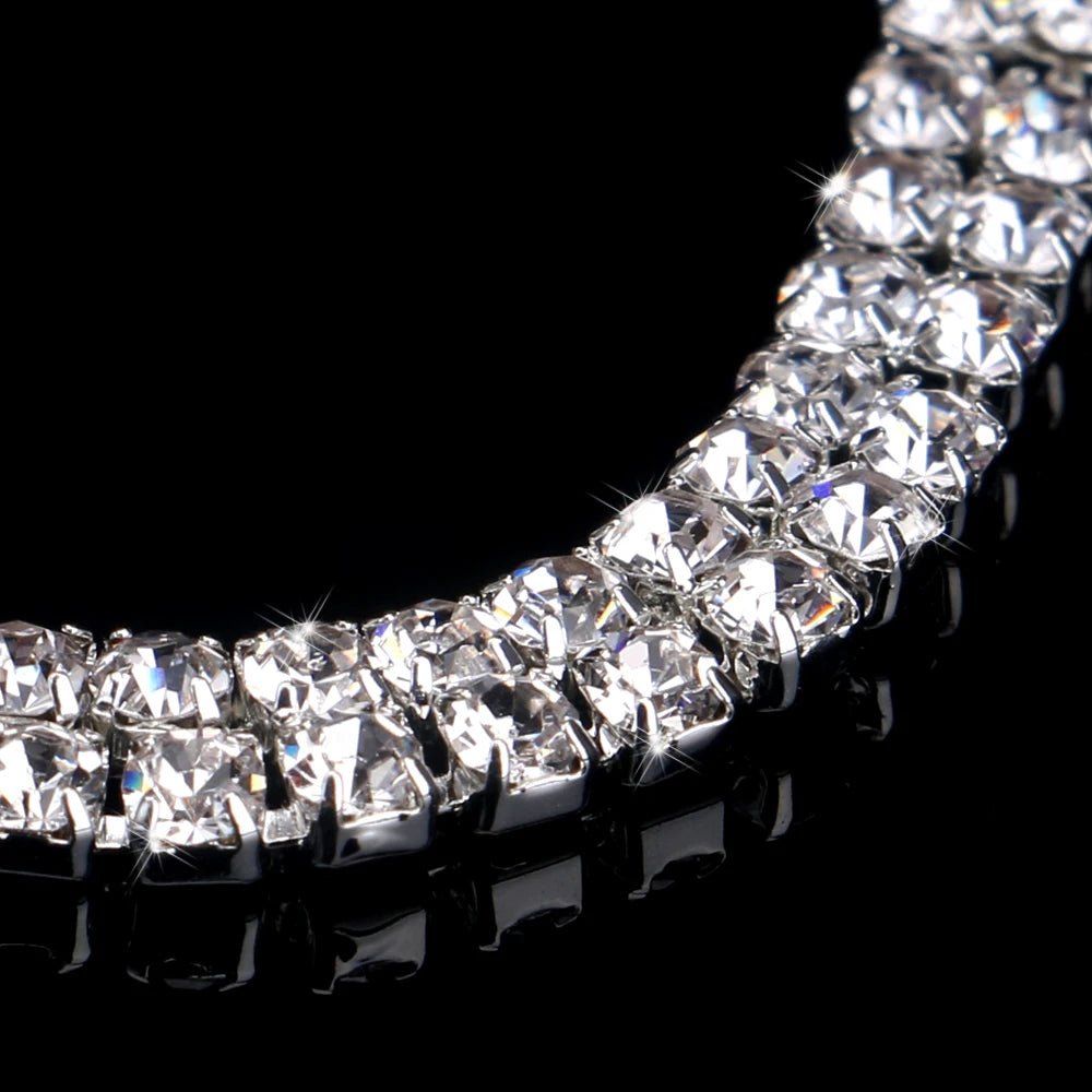 BLIJERY Fashion Crystal Bridal Bracelets For Women Silver Color Rhinestone Bracelets & Bangles Bridesmaid Wedding Jewelry Gifts