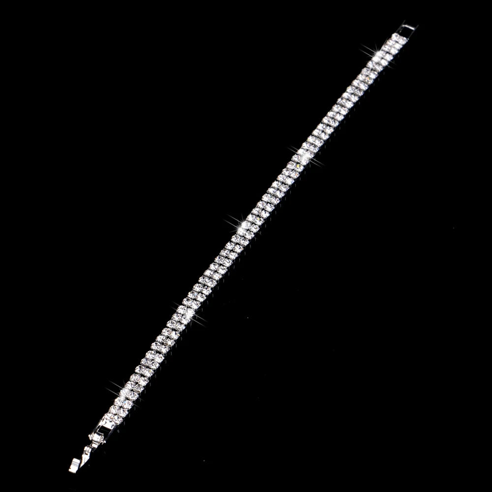 BLIJERY Fashion Crystal Bridal Bracelets For Women Silver Color Rhinestone Bracelets & Bangles Bridesmaid Wedding Jewelry Gifts