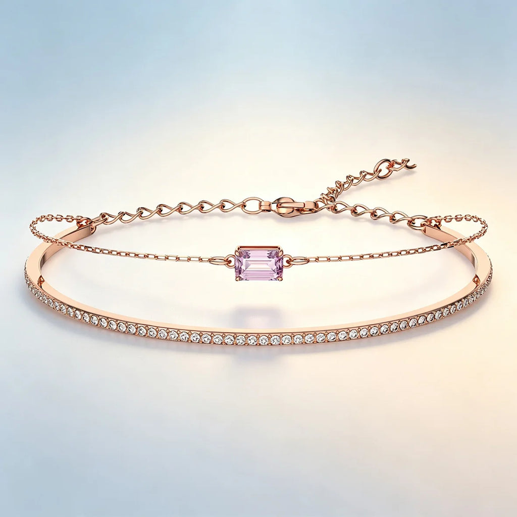 Trendy Dainty Flower Disc Moon Zircon Bracelet, Multi‑Color Adjustable Slider Stackable Wrist Bracelet Fashion Jewellery