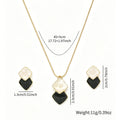 3 exquisite, elegant and simple diamond shaped women's earrings necklace, women's jewelry set, suitable for gifting as a gift