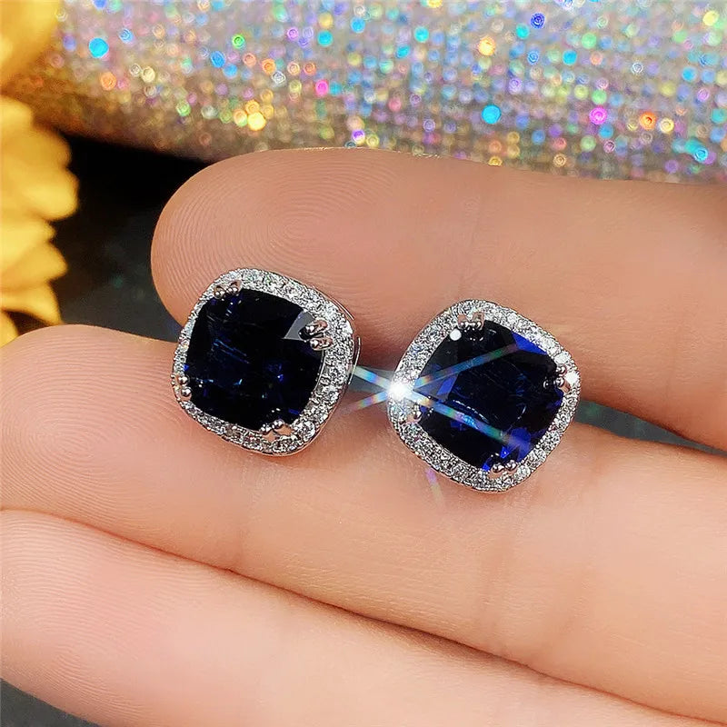 Royal Blue Crystal Jewelry Set – Necklace, Earrings & Ring