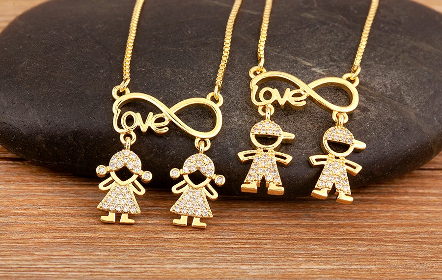 Nidin New Trendy  Love Letter Charm Zircon Pendant Necklaces For Women Fashion Versatile Fine Jewelry Mother's Day Gifts
