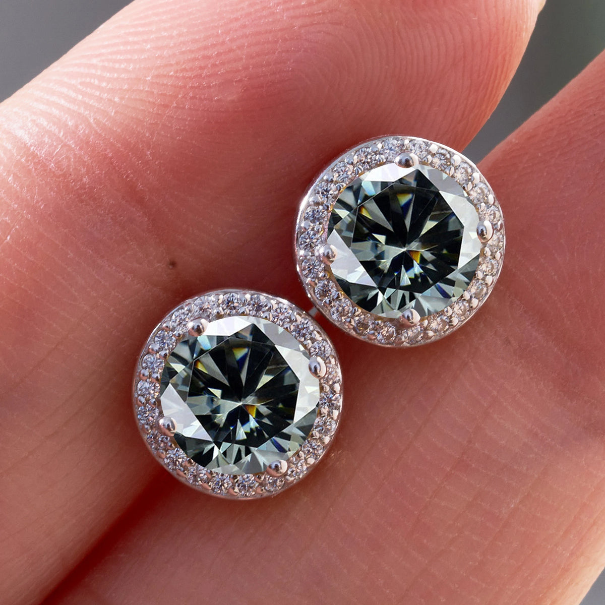 Pink Crystal Halo Earrings