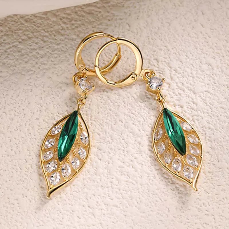 Vintage Leaf Dangle Earrings