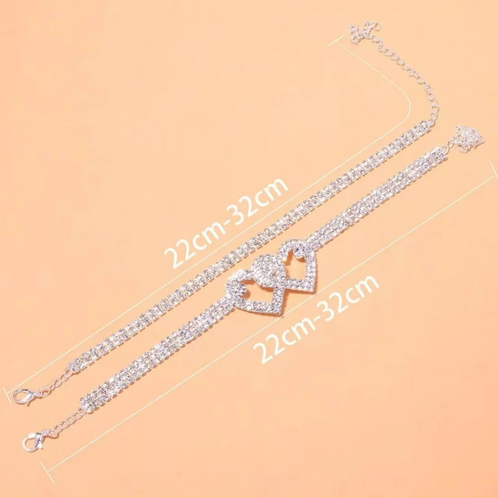 Beautiful Dazzling Cubic Zirconia Chain Anklet for Women Fashion Silver Color Ankle Bracelet Barefoot Sandals Foot Jewelry