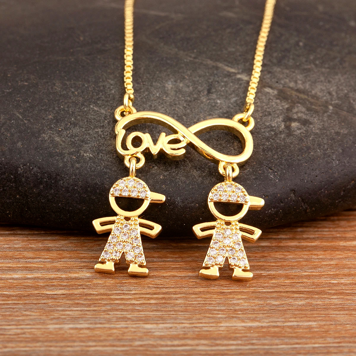 Nidin New Trendy  Love Letter Charm Zircon Pendant Necklaces For Women Fashion Versatile Fine Jewelry Mother's Day Gifts