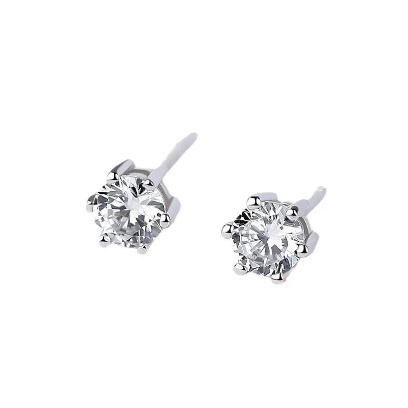 Classic Luxury Super Shiny Six-clawed Moissanite Pendant Necklace 1-carat Ring Earring Set for Women Bride Wedding Jewelry Sets