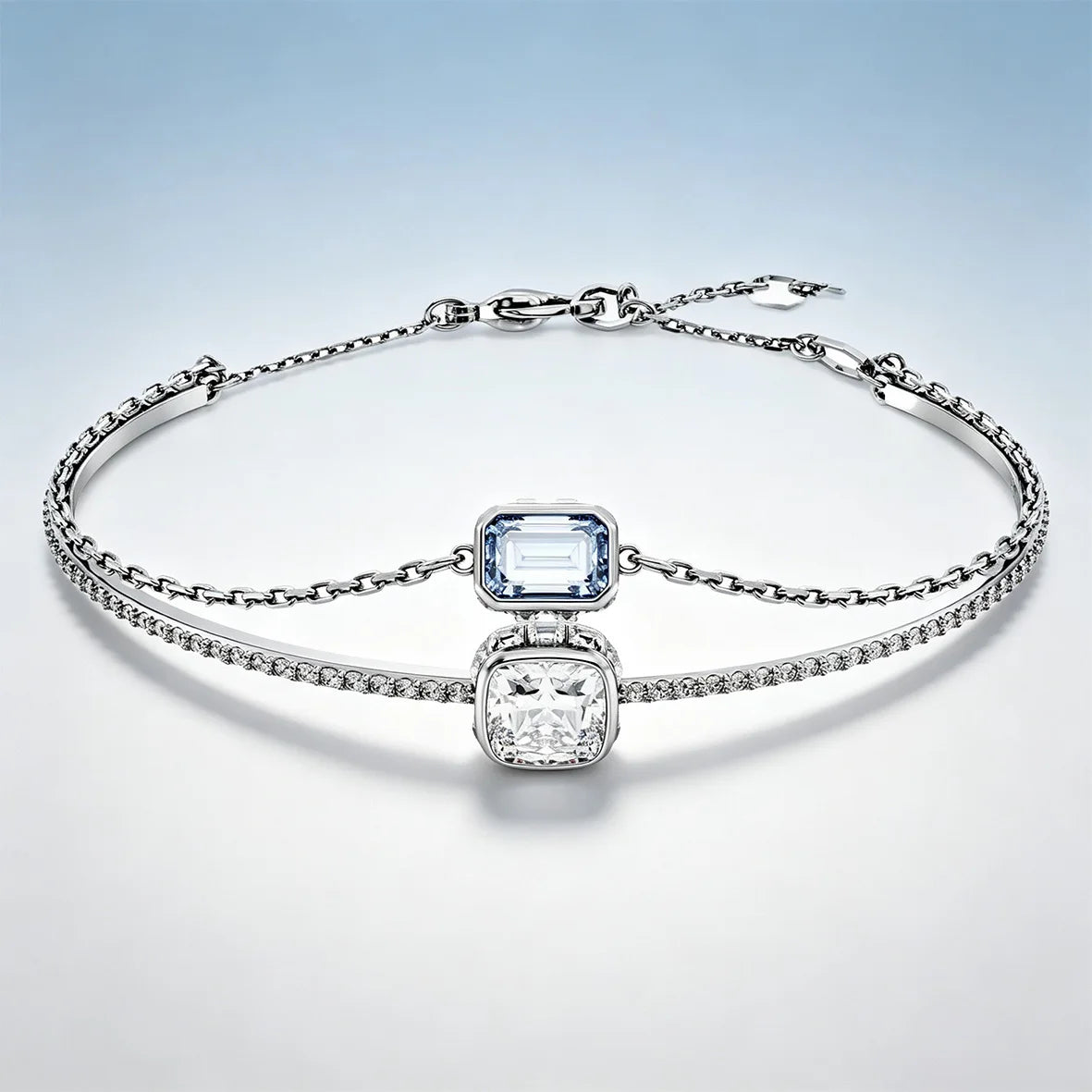 Trendy Dainty Flower Disc Moon Zircon Bracelet, Multi‑Color Adjustable Slider Stackable Wrist Bracelet Fashion Jewellery