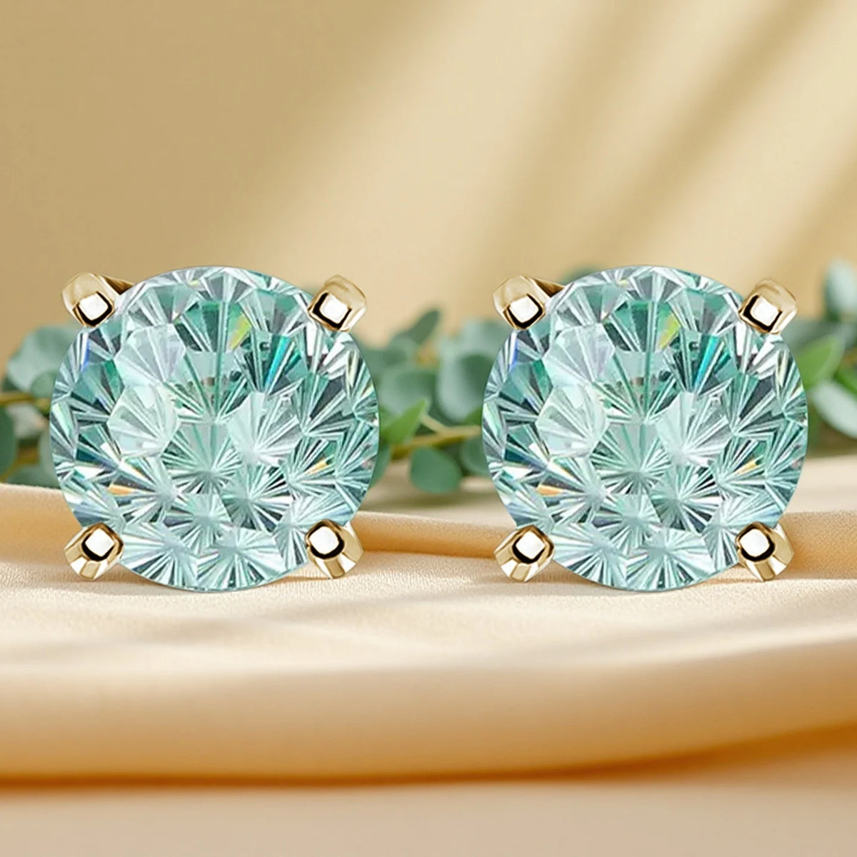 Premium Zircon Silver Stud Earrings