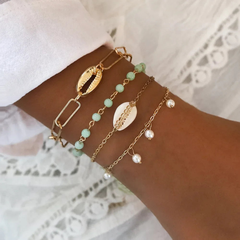 Gold Color Snake Chain Bracelet Set For Women Minimalist Twisted Rope Bangle Girl Fashion Party Jewelry Accessories