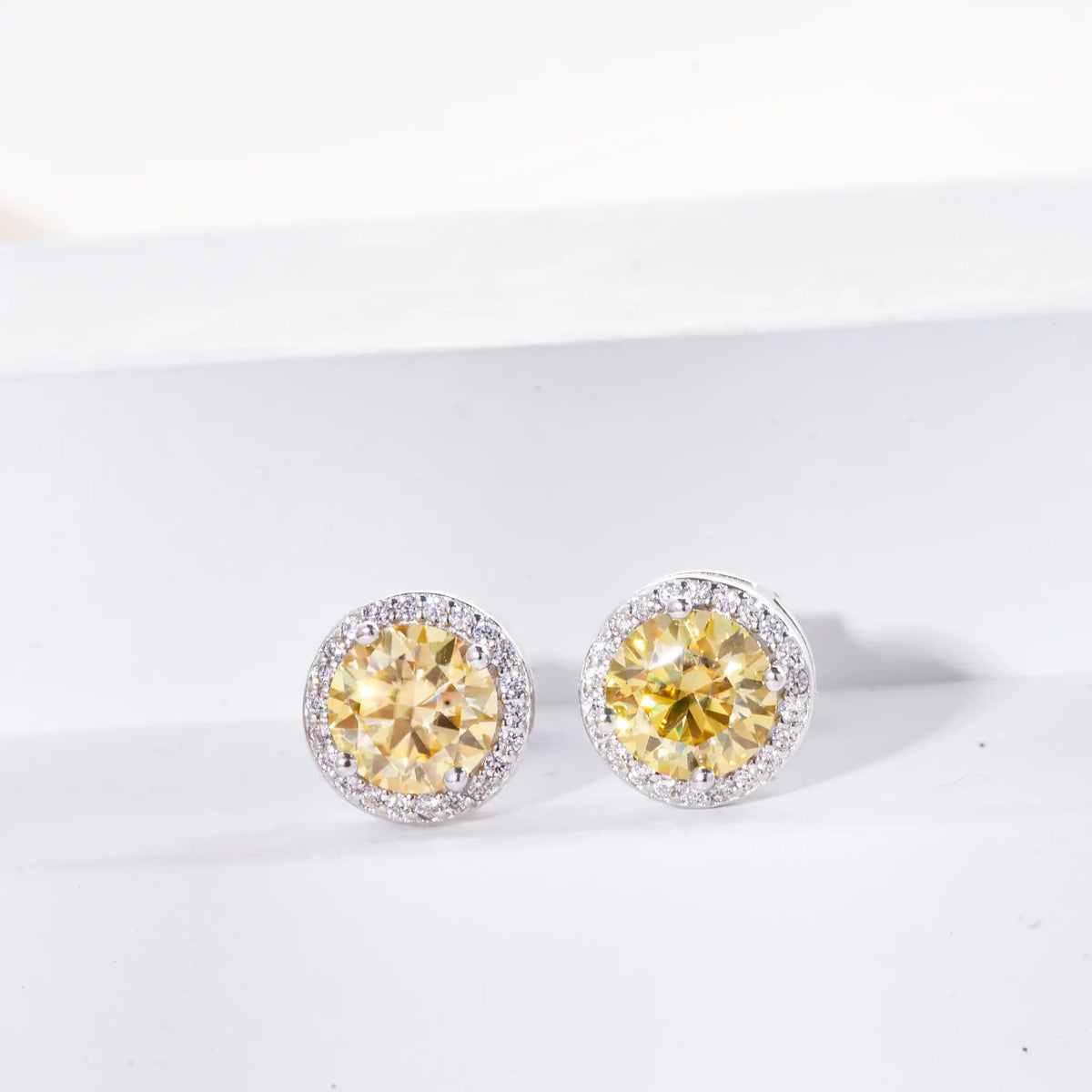 Pink Crystal Halo Earrings