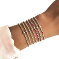 7 Bohemian style colorful rice bead bracelets with multiple layers of stacked beads, women's elastic thread bracelet