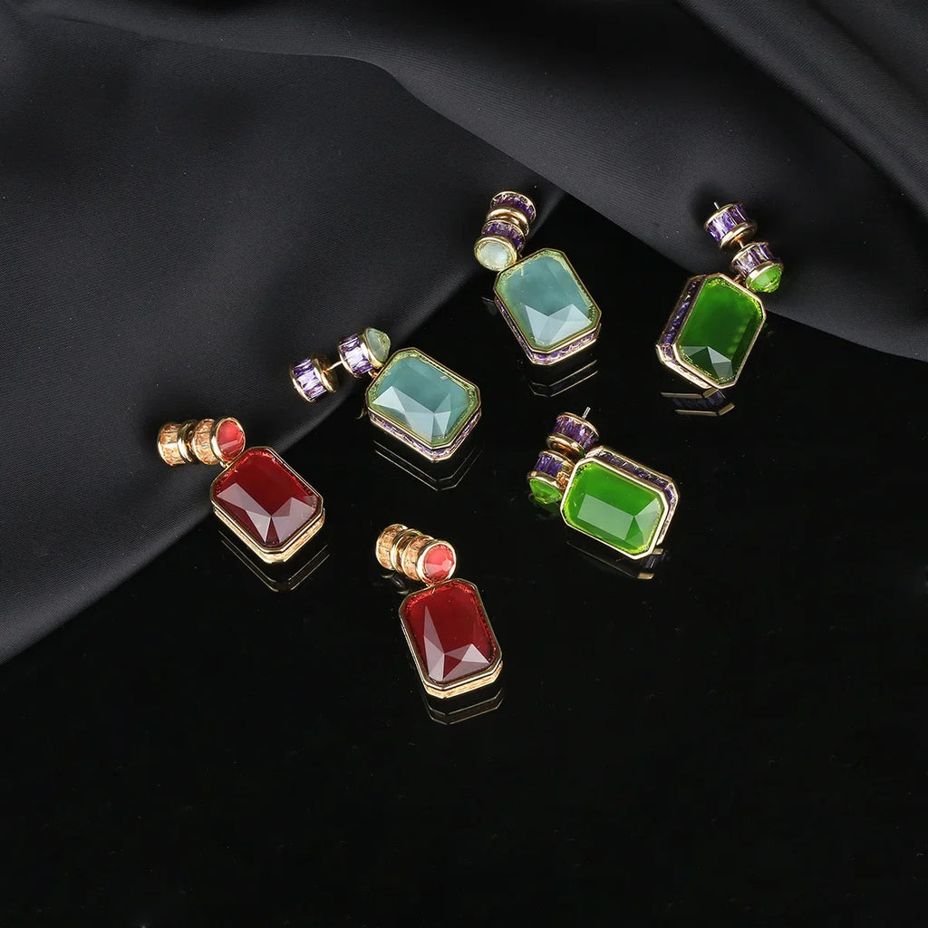 Emerald Crystal Drop Earrings