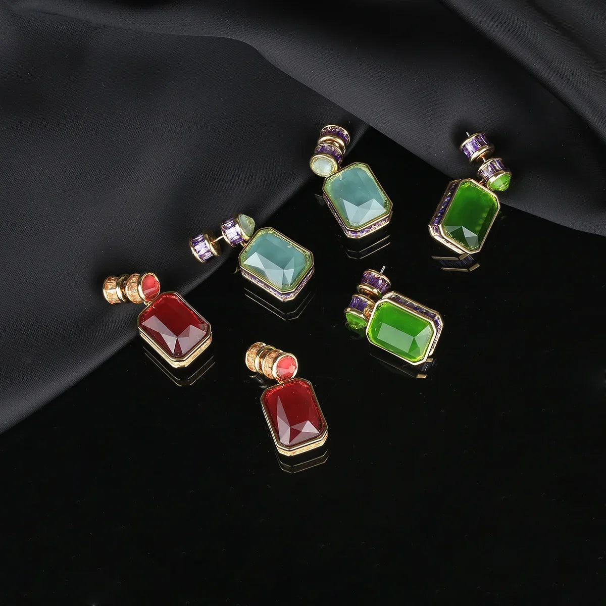 Emerald Crystal Drop Earrings