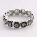Geometric Square Acrylic Imitation Rhinestone Beaded Bracelets for Women Men Causal Fashion Elastic Bracelet Jewelry Accessories