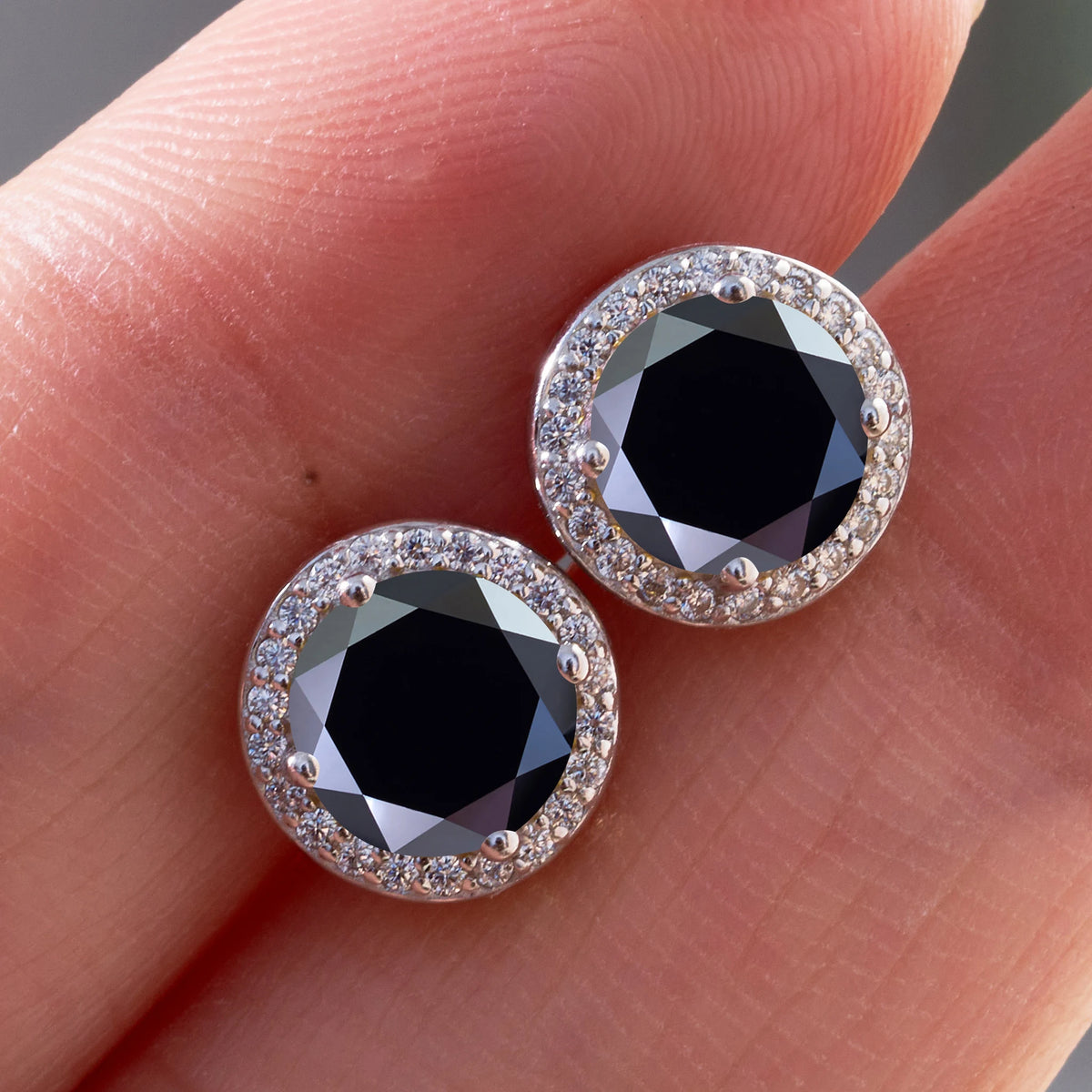Pink Crystal Halo Earrings
