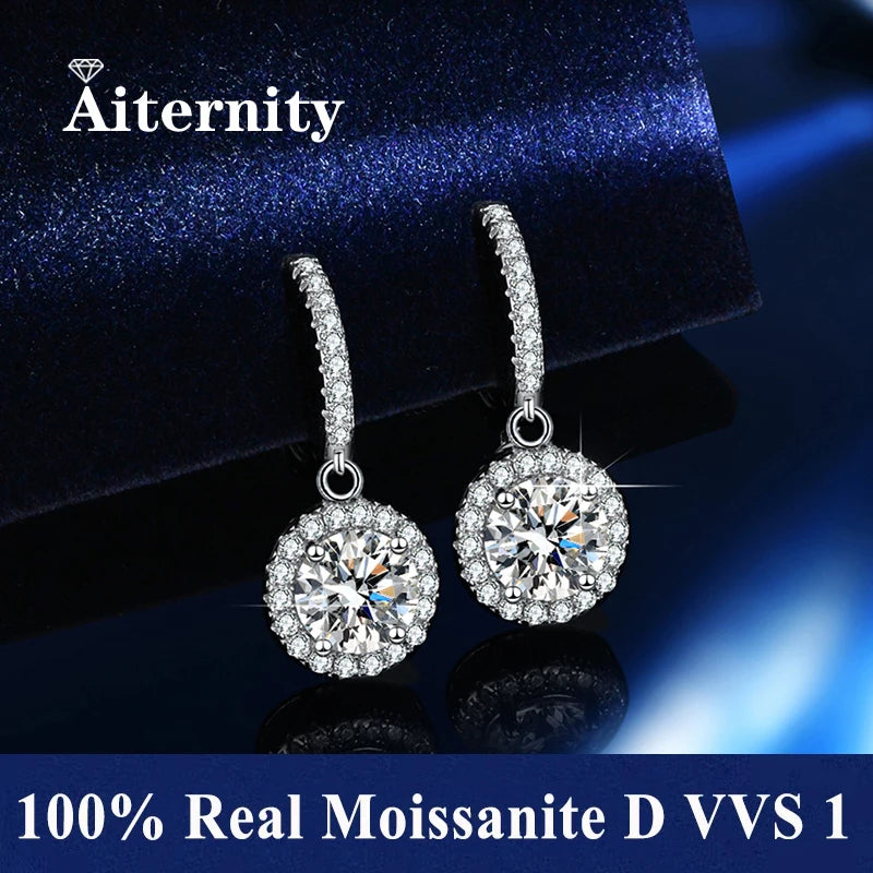 Elegant Moissanite Square Drop Earrings