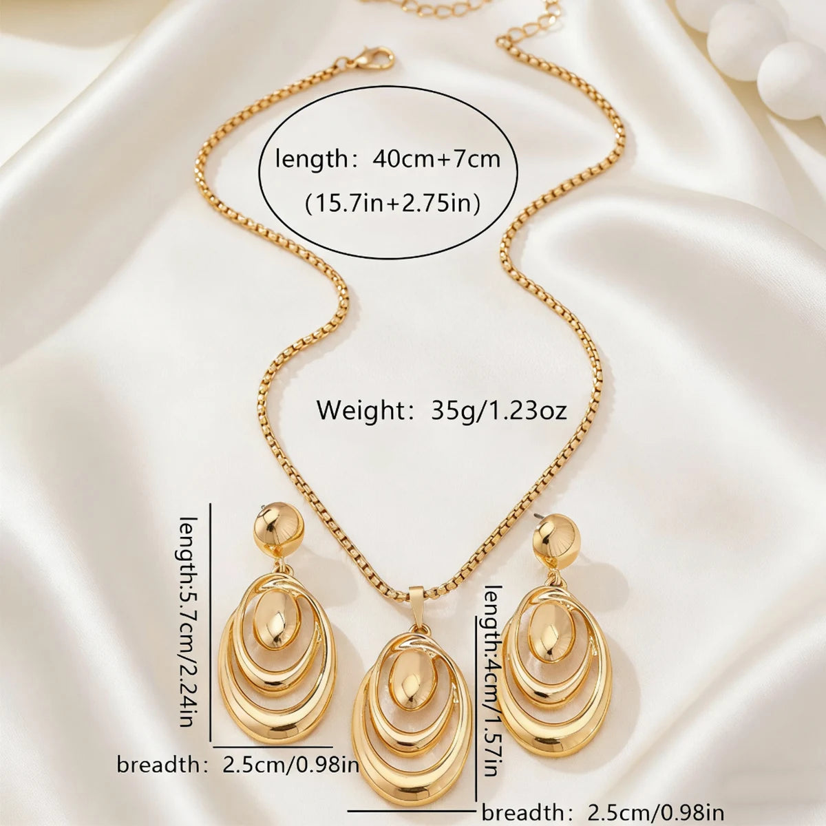 Golden Ripple Pendant Set