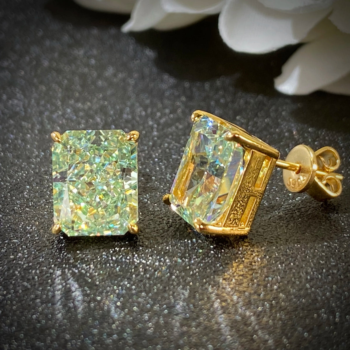 Premium Zircon Silver Stud Earrings