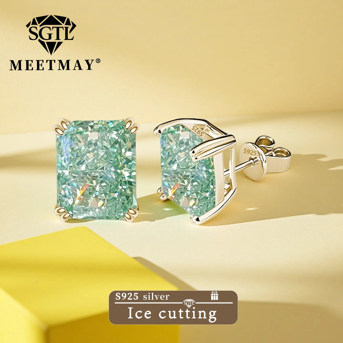 Premium Zircon Silver Stud Earrings