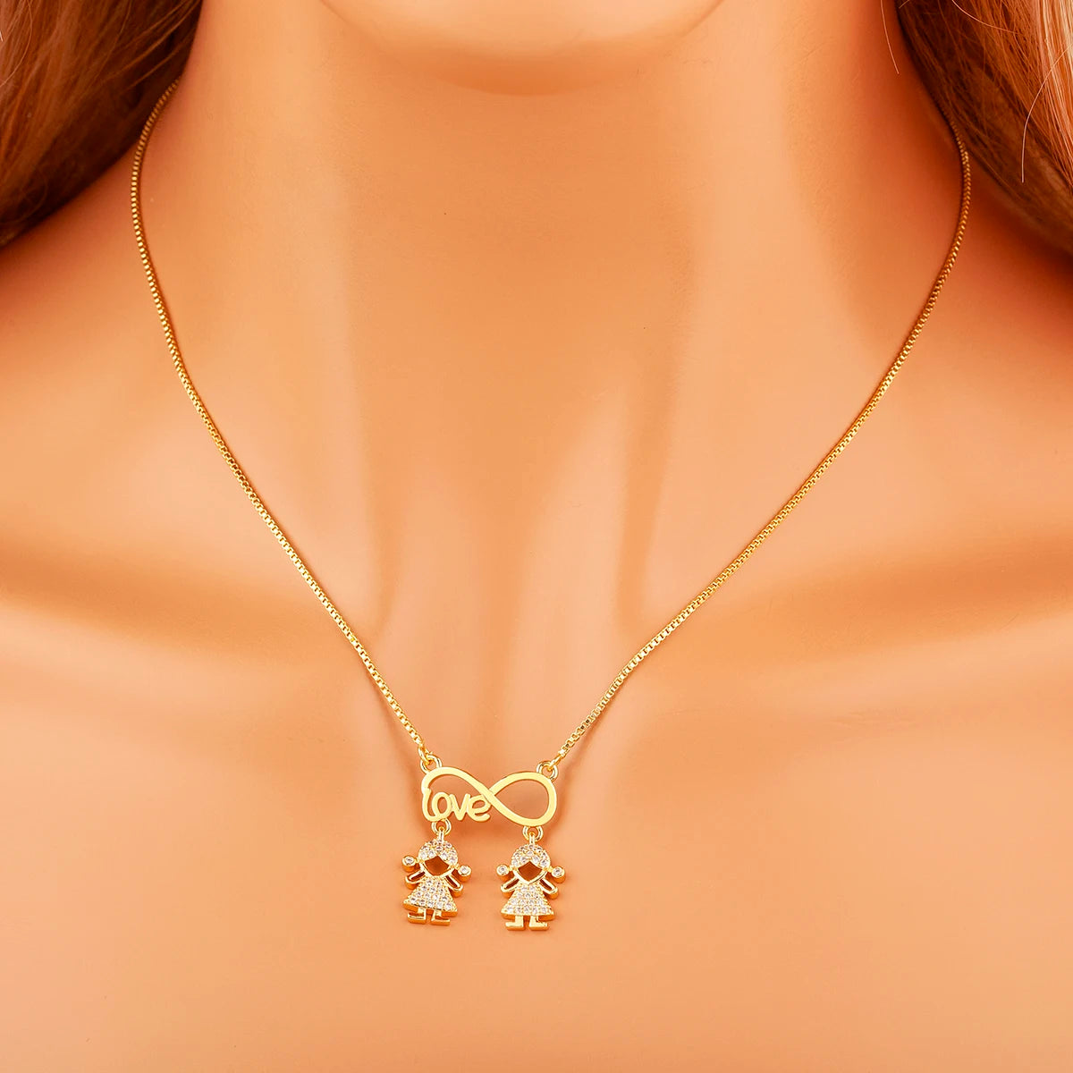 Nidin New Trendy  Love Letter Charm Zircon Pendant Necklaces For Women Fashion Versatile Fine Jewelry Mother's Day Gifts
