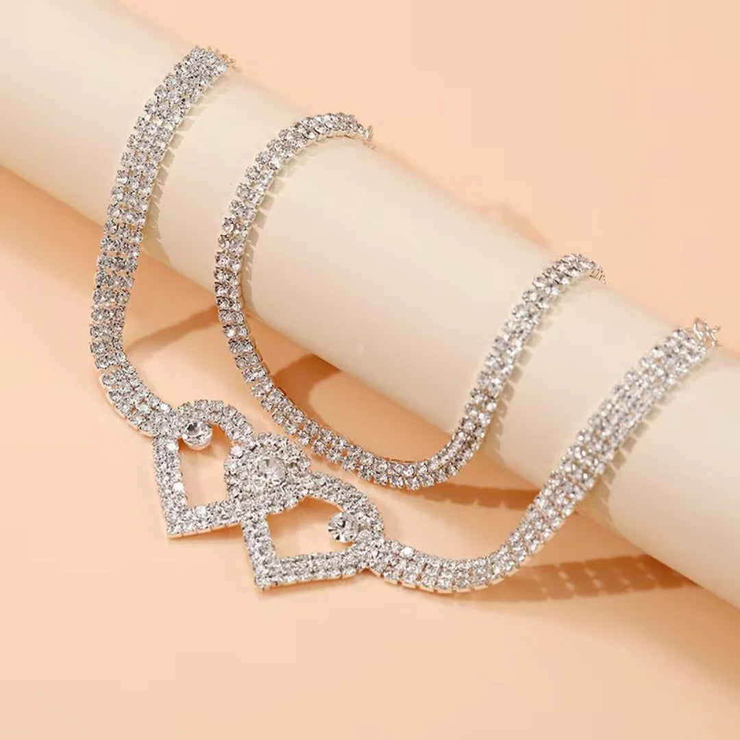 Beautiful Dazzling Cubic Zirconia Chain Anklet for Women Fashion Silver Color Ankle Bracelet Barefoot Sandals Foot Jewelry