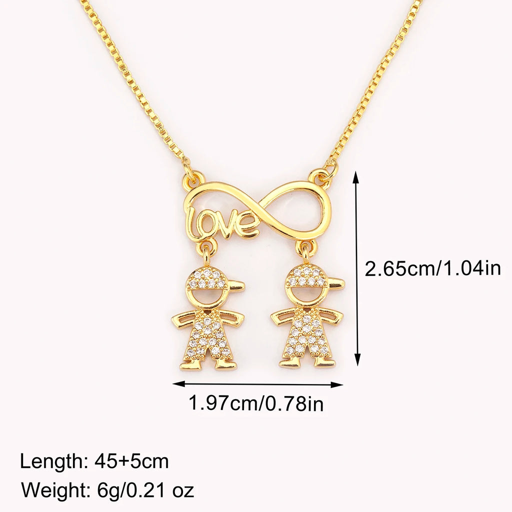 Nidin New Trendy  Love Letter Charm Zircon Pendant Necklaces For Women Fashion Versatile Fine Jewelry Mother's Day Gifts