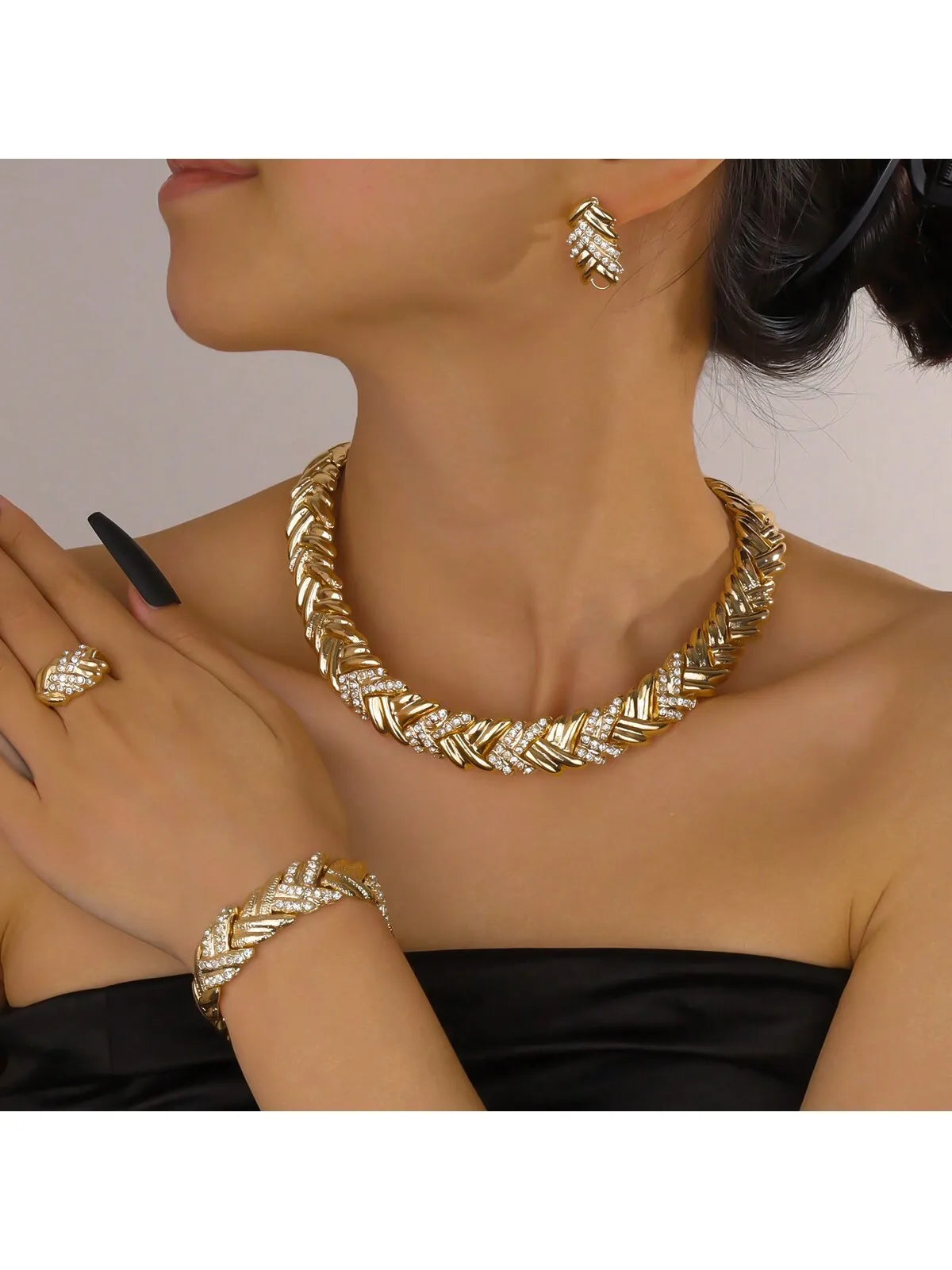 Celestial Sparkle Necklace, Bracelet & Earrings