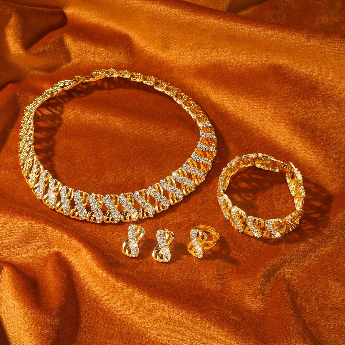 Celestial Sparkle Necklace, Bracelet & Earrings