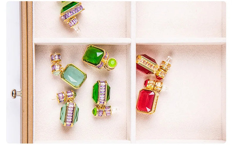 Emerald Crystal Drop Earrings