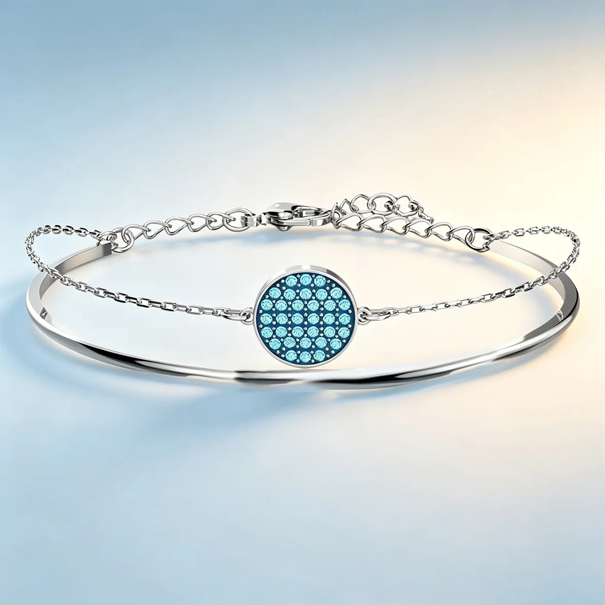 Trendy Dainty Flower Disc Moon Zircon Bracelet, Multi‑Color Adjustable Slider Stackable Wrist Bracelet Fashion Jewellery
