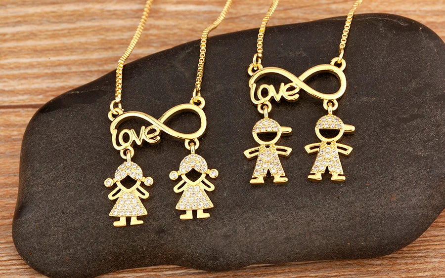 Nidin New Trendy  Love Letter Charm Zircon Pendant Necklaces For Women Fashion Versatile Fine Jewelry Mother's Day Gifts
