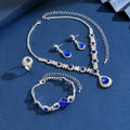 Ladies' Fashion Flower Water Drop Necklace Earrings Bracelet Jewelry Set Suitable for Wedding, Party, Festival Gifts