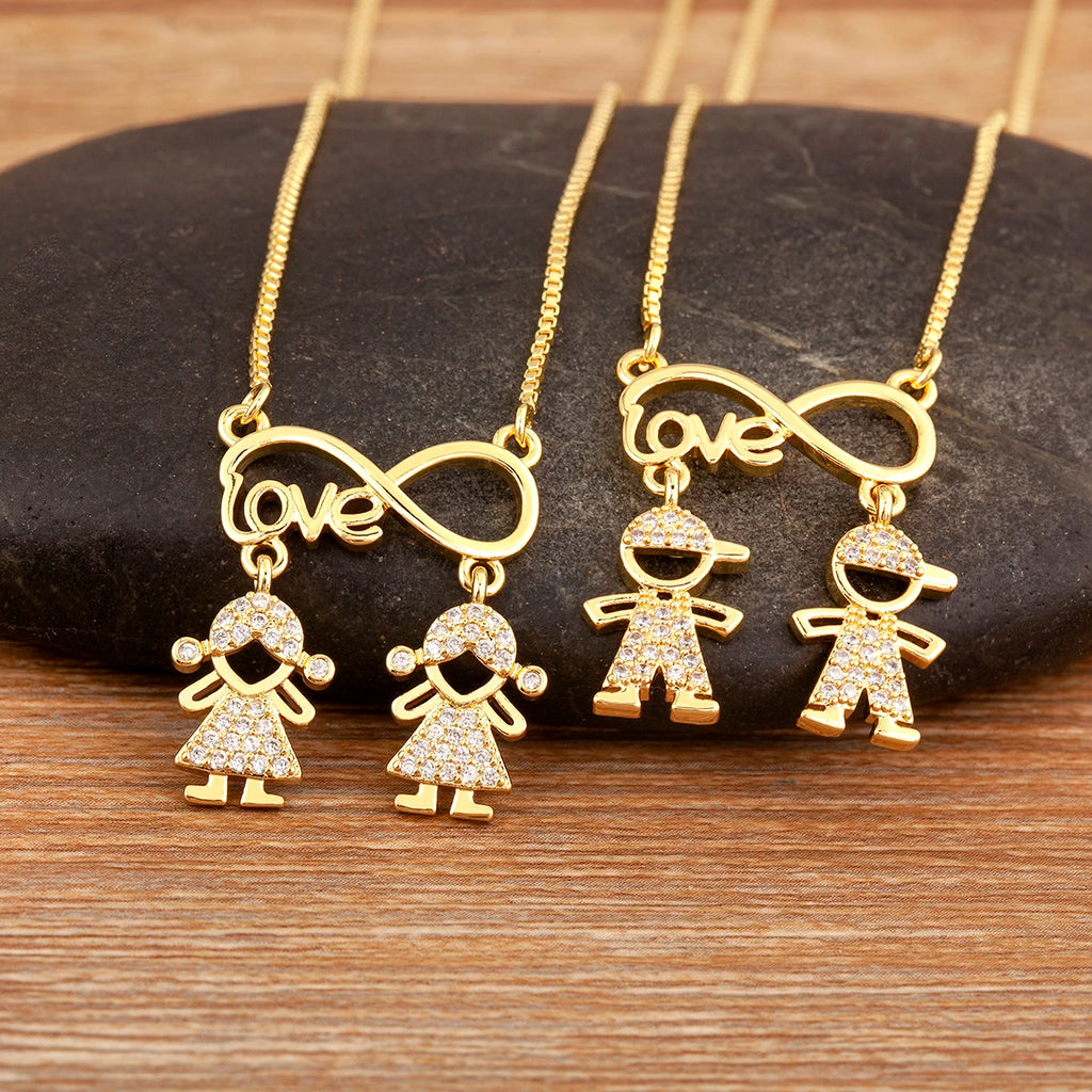 Nidin New Trendy  Love Letter Charm Zircon Pendant Necklaces For Women Fashion Versatile Fine Jewelry Mother's Day Gifts