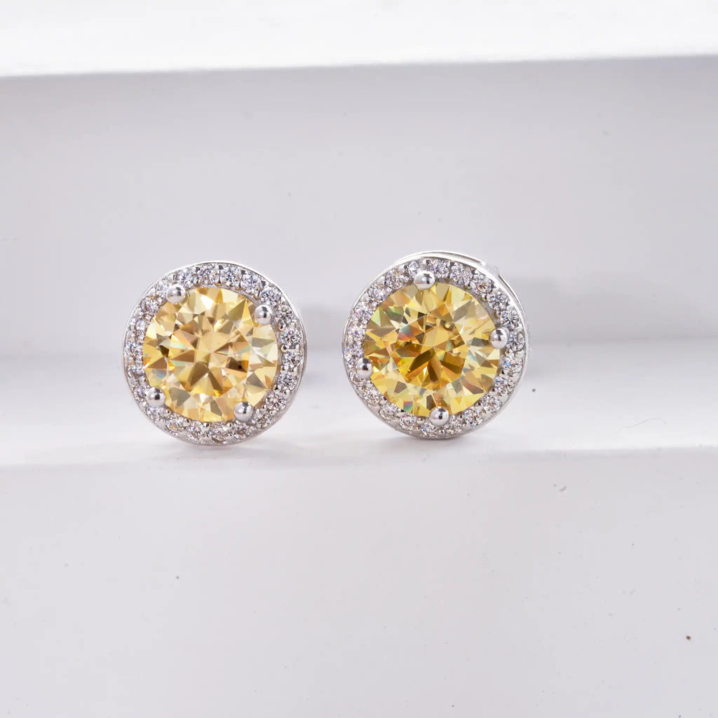 Pink Crystal Halo Earrings