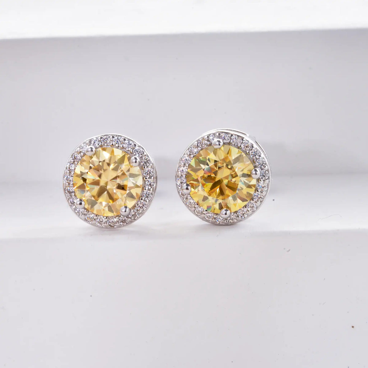 Pink Crystal Halo Earrings