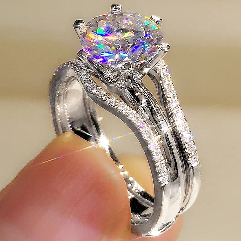 Brilliant Round-Cut Split-Shank Ring