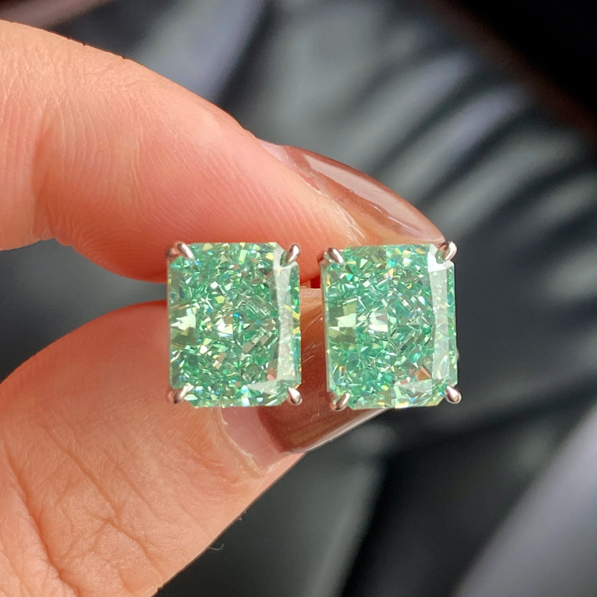 Premium Zircon Silver Stud Earrings