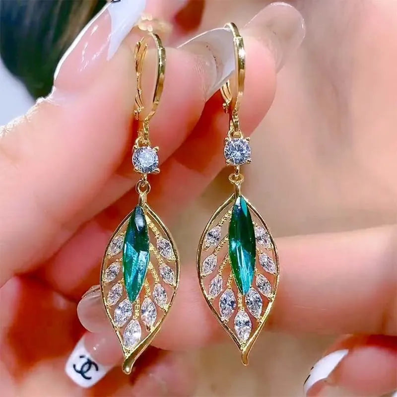 Vintage Leaf Dangle Earrings