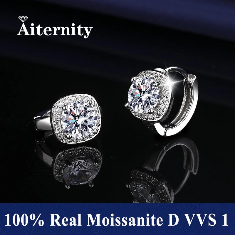 Elegant Moissanite Square Drop Earrings