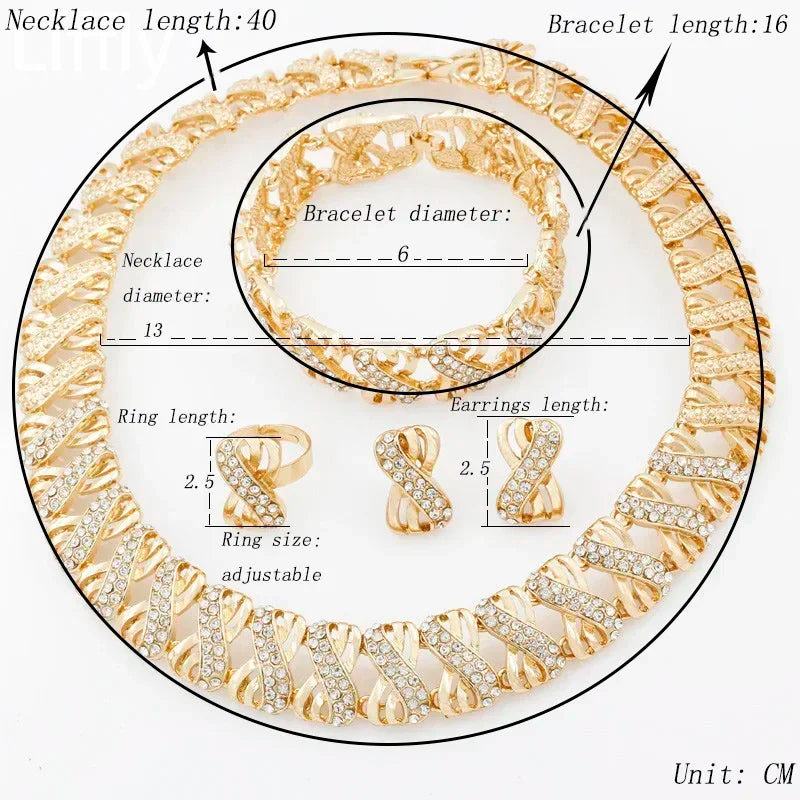 Celestial Sparkle Necklace, Bracelet & Earrings