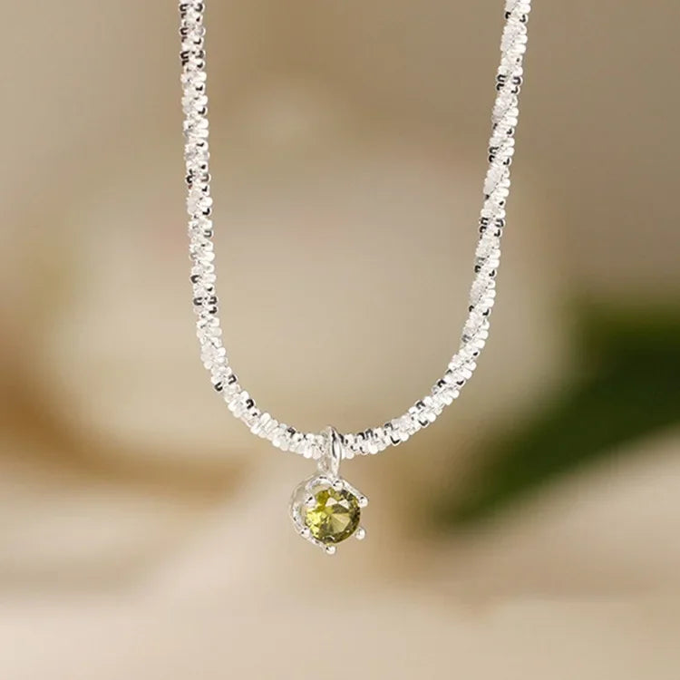 Dainty Round Halo Pendant Necklace