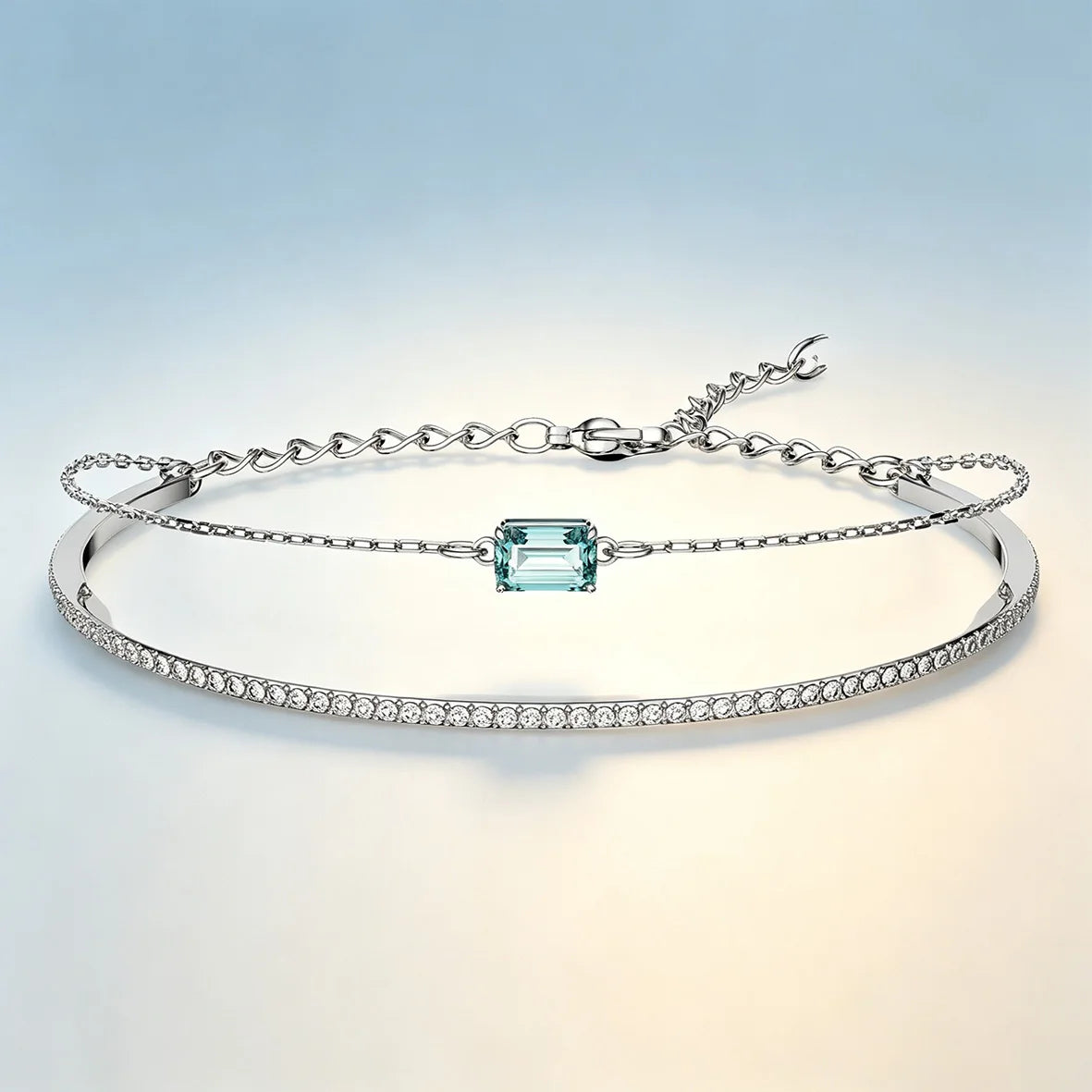 Trendy Dainty Flower Disc Moon Zircon Bracelet, Multi‑Color Adjustable Slider Stackable Wrist Bracelet Fashion Jewellery