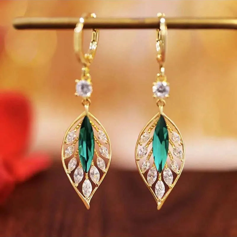Vintage Leaf Dangle Earrings
