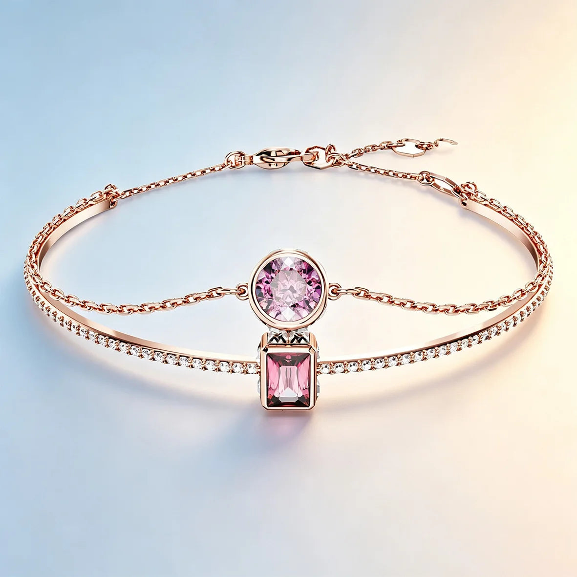 Trendy Dainty Flower Disc Moon Zircon Bracelet, Multi‑Color Adjustable Slider Stackable Wrist Bracelet Fashion Jewellery