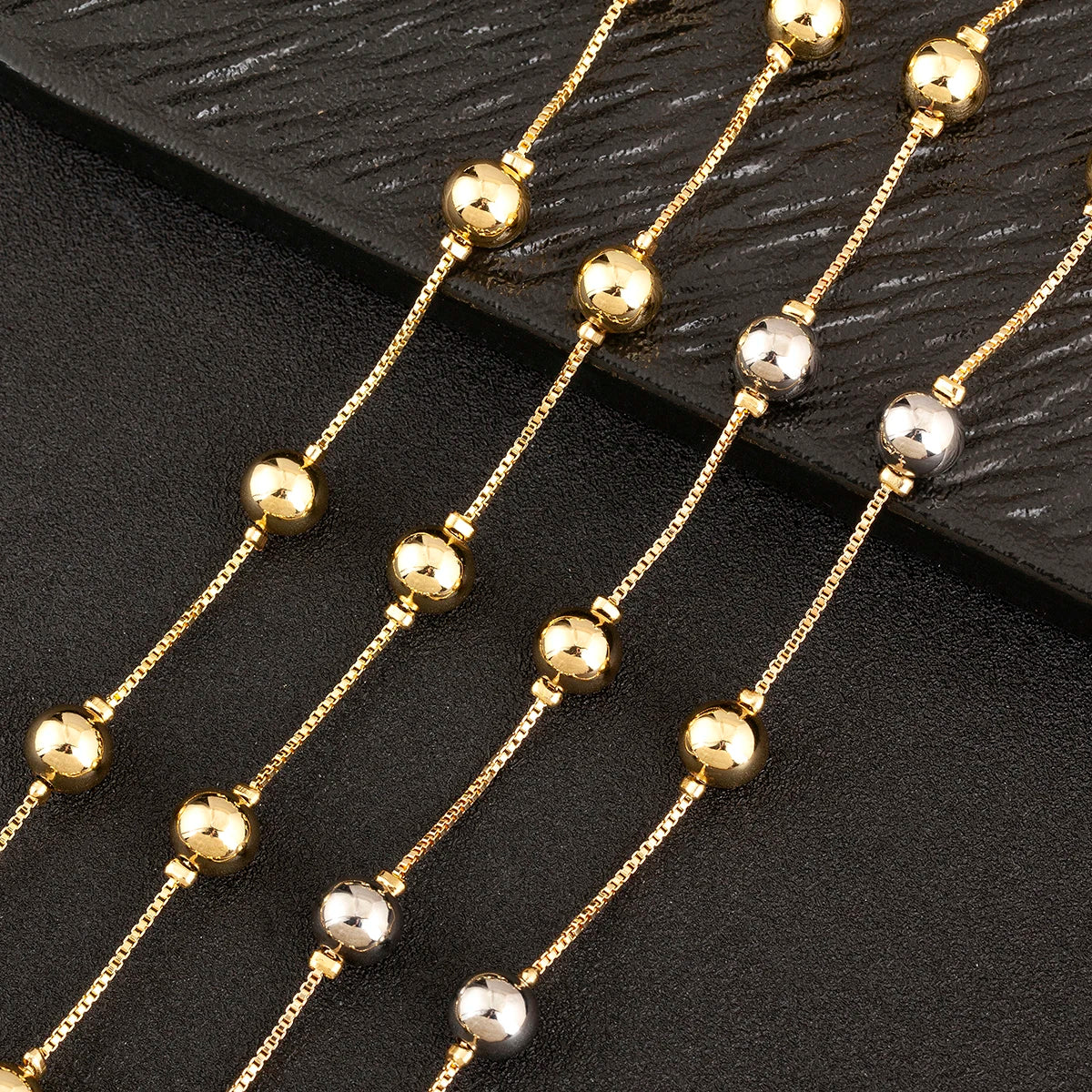 Nidin Simple Fashion Round Beads Necklace For Women Girls OL Style Copper Clavicle Chain Jewelry Accessories Birthday Party Gift