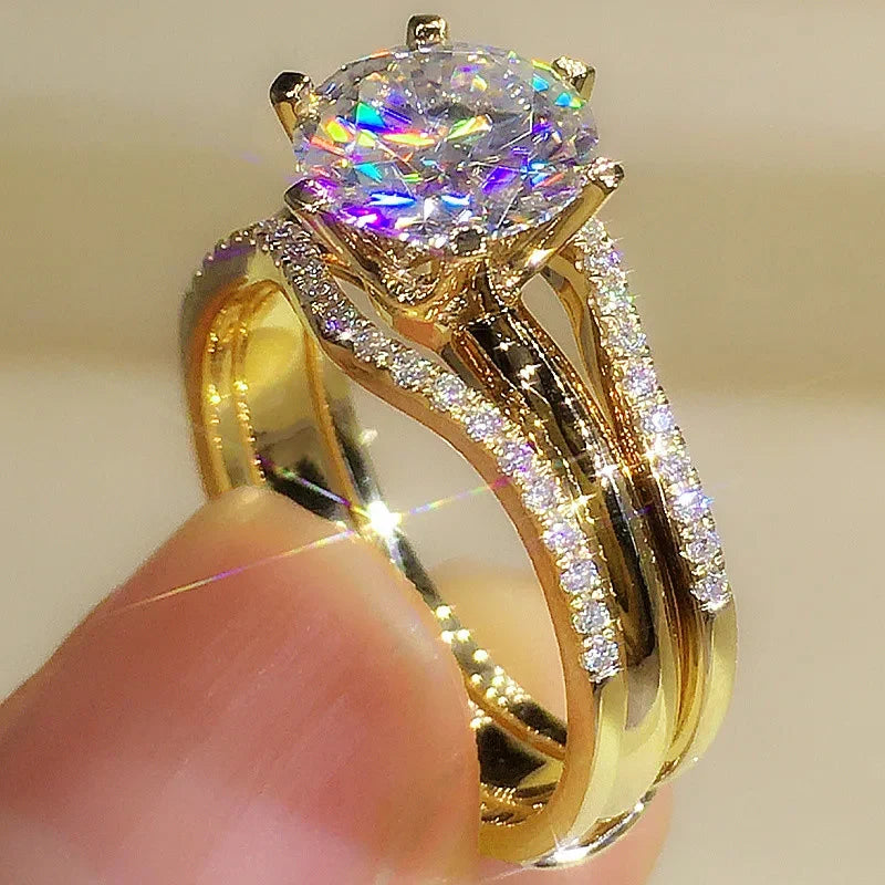 Brilliant Round-Cut Split-Shank Ring