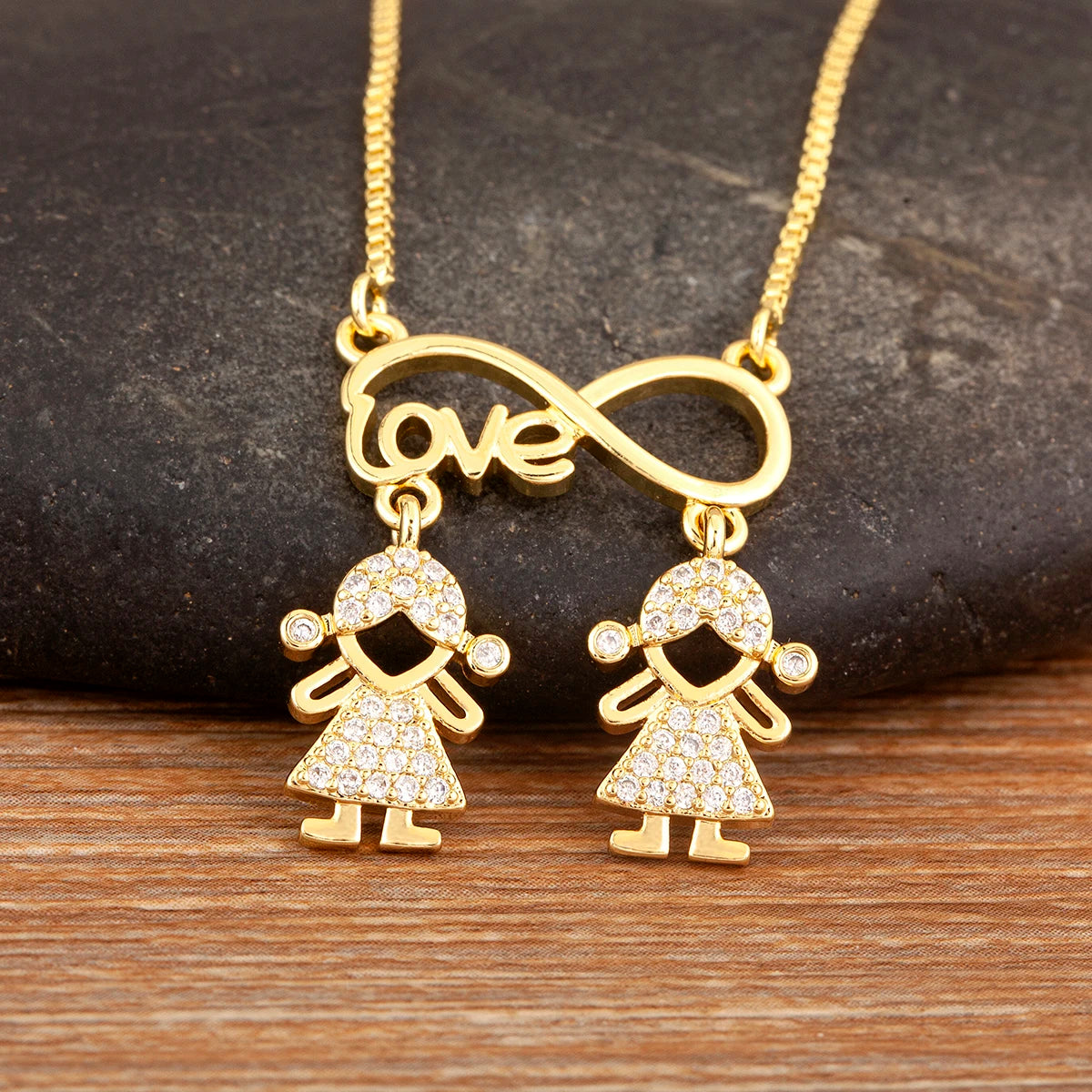 Nidin New Trendy  Love Letter Charm Zircon Pendant Necklaces For Women Fashion Versatile Fine Jewelry Mother's Day Gifts