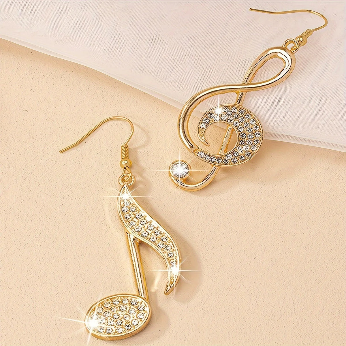 Sparkling Music-Inspired Dangle Earrings